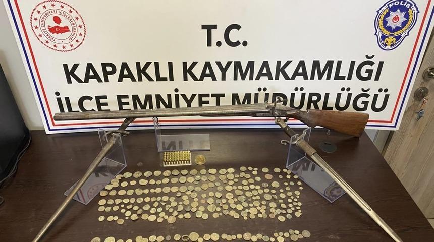 Tekirdağ'da tarihi eser niteliğinde 256 obje ele geçirildi