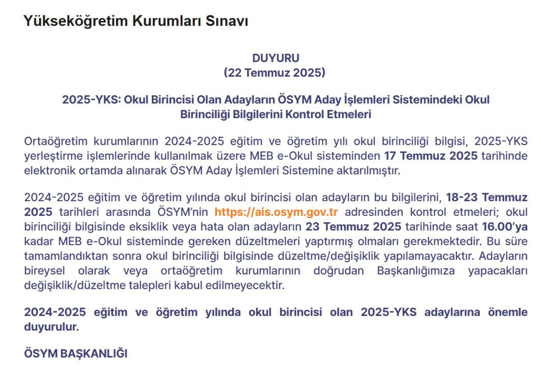 ÖSYM den YKS adaylarına uyarı! Son tarih belli oldu: O saatten sonra değişiklik yapılamayacak 2