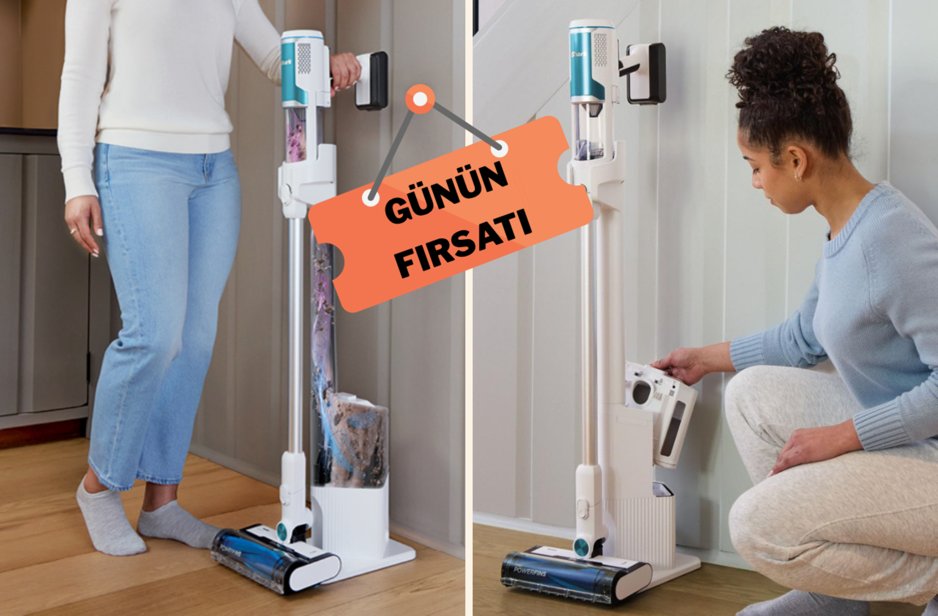 Yorulmadan temizlik yapmak hayal değil! Shark Clean&Empty Dikey Süpürge indirimde