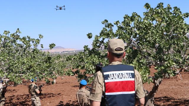 Kilis'te jandarmadan Antep fıstığı hırsızlığına karşı karadan ve havadan denetim