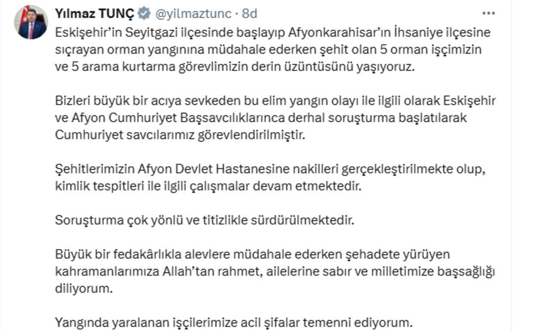 SON DAKİKA | Eskişehir deki orman yangınında kahreden haber! 5 i orman işçisi, 5 i AKUT çalışanı 10 kişi şehit oldu 5