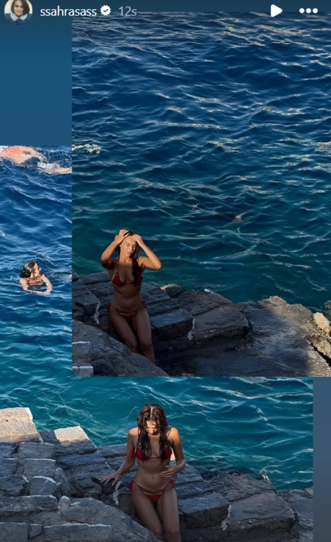 Uzak Şehir in Nare si Sahra Şaş sezonun yorgunluğunu atıyor! Bikinili pozlarına beğeni yağdı 3