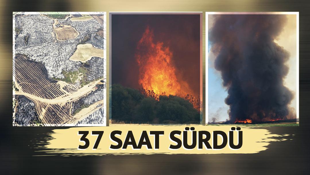 37 saat s&uuml;rd&uuml;! Tekirdağ'dan &Ccedil;anakkale'ye sı&ccedil;rayan yangın sonrası kahreden manzara: 119 futbol sahası b&uuml;y&uuml;kl&uuml;ğ&uuml;nde...