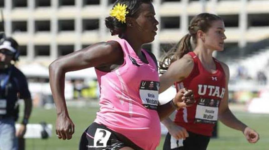 7.5 aylık hamile atlet koştu