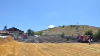 Samsun'da anız yangınının sıçradığı ev hasar gördü