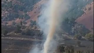 Tunceli’deki yangında çıkan hortum görüntülendi