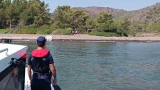 Datça’da karada 6 düzensiz göçmen yakalandı