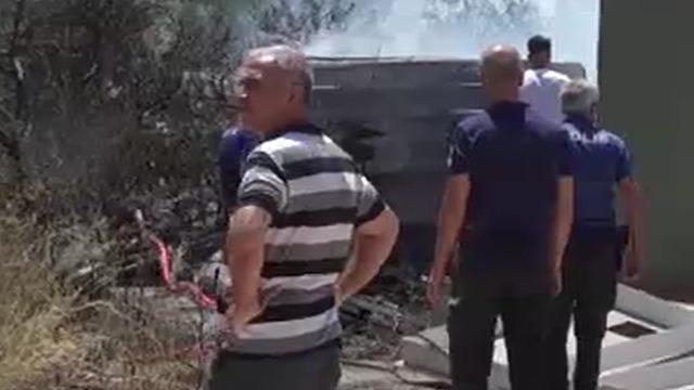 Portakal bahçesinde çıkan yangın büyümeden söndürüldü