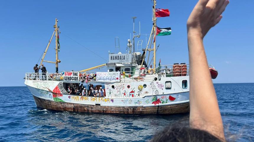 Gazze'ye yardım için yola çıkan Handala gemisi, Madleen gemisinin alıkonulduğu noktayı geçti