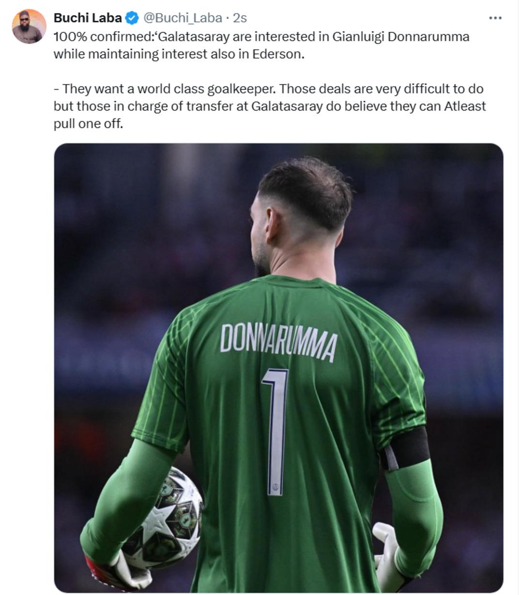 Galatasaray da Osimhen in yakın arkadaşı gazeteci Buchi Laba transferleri açıkladı! Ederson ve Donnarumma ile ilgileniliyor... 1