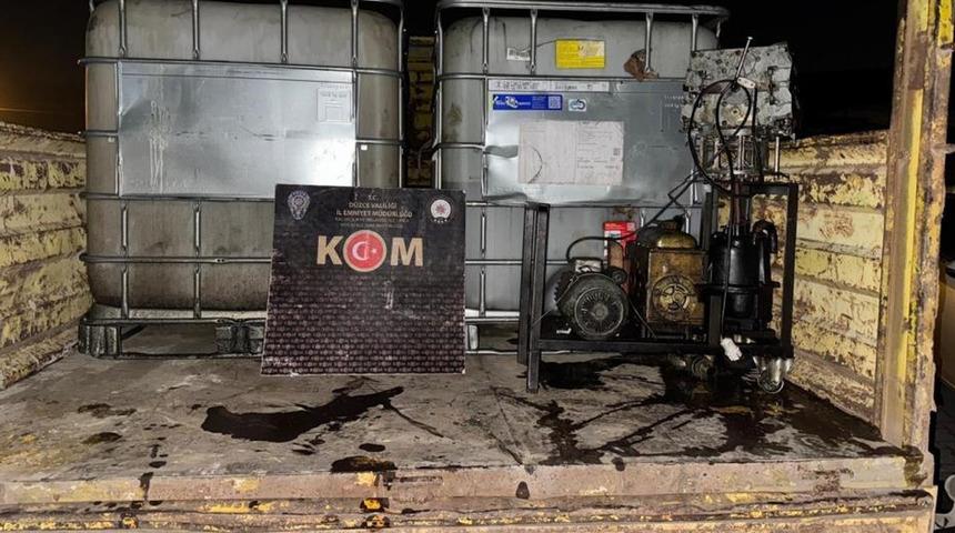 Düzce'de bin 960 litre kaçak akaryakıt ele geçirildi