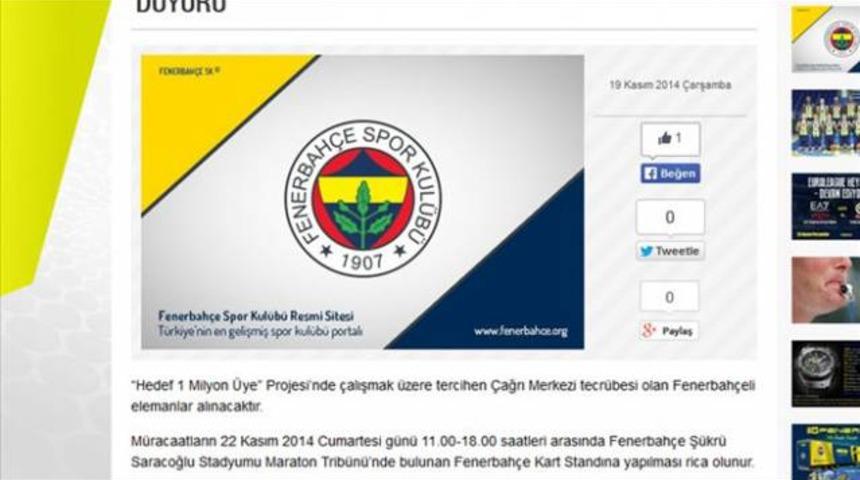 Fenerbah&ccedil;e'den de 'Eleman' ifadesi