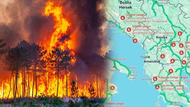 Felaketin boyutu haritalarda görüldü! Sınırda yangın alarmı: Türkiye ve Avrupa'da orman yangını kabusu! 