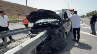 İstanbul Havalimanı girişinde şoke eden kaza! Bariyer şoför koltuğunu deldi