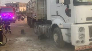 Mardin'de tırın yakıt deposunda patlama! Yaralılar var
