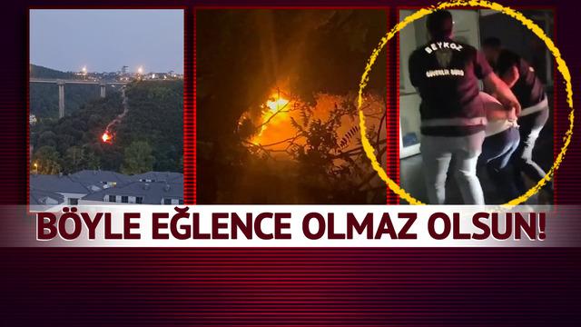 Böyle eğlence olmaz olsun! Orman yangını bakın nasıl başlamış