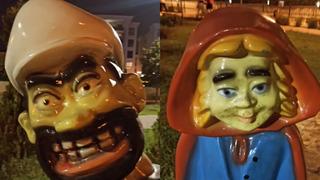 Çocuk parkındaki heykeller gündem oldu! Görenleri resmen korkuttu! Travma sebebi