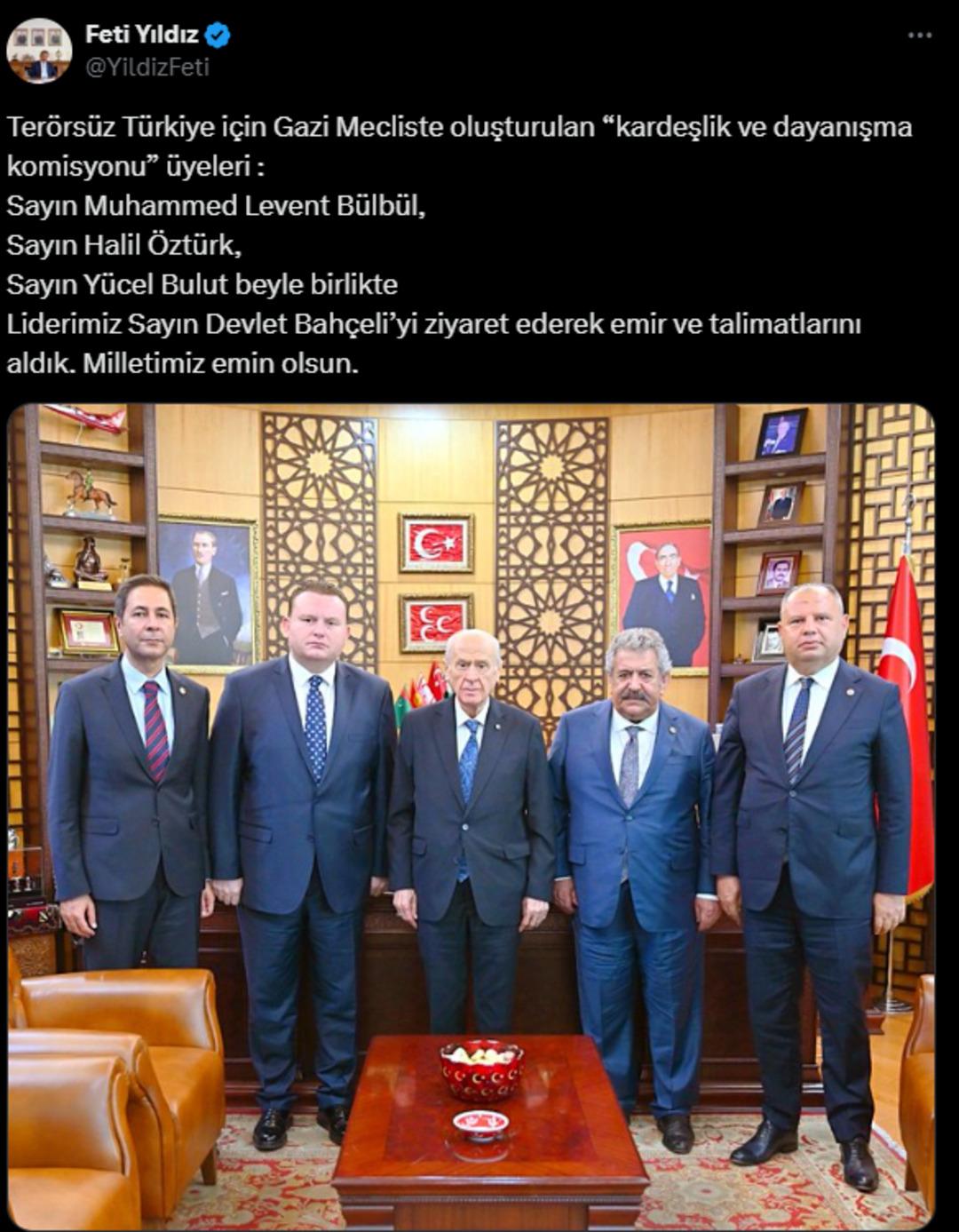 MHP den komisyona yeni isim!  Kardeşlik ve Dayanışma Komisyonu  üyeleri Devlet Bahçeli yi ziyaret etti 1