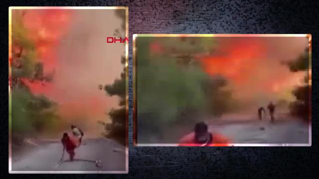 Alevlerin arasında kalmaktan son anda kurtuldular!