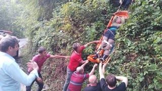 Arazide yaralanarak mahsur kalan kadın, AFAD tarafından kurtarıldı