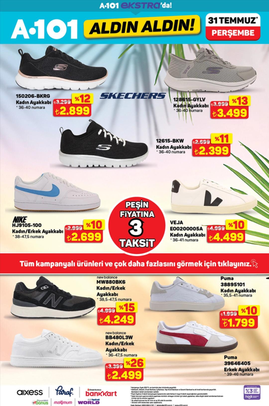 1200xauto A101'e New Balance ve Skechers spor ayakkabılar geliyor! İşte 31 Temmuz 2025 A101 Aldın Aldın Kataloğu