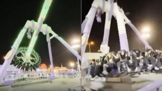 Yer: Suudi Arabistan! Lunaparktaki oyuncak yere çakıldı! Yaralılar var