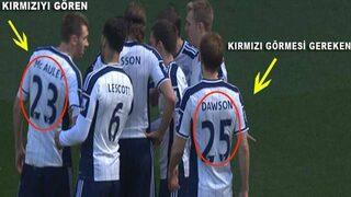 Hakem yanlış kişiye kırmızı gösterdi