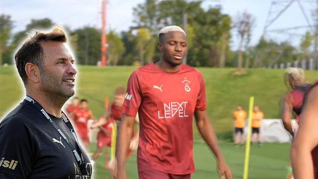 Galatasaray'da antrenmanda çok konuşulan anlar! Yeni transfer Victor Osimhen arkadaşları tarafından gelir gelmez ortaya geçirildi...