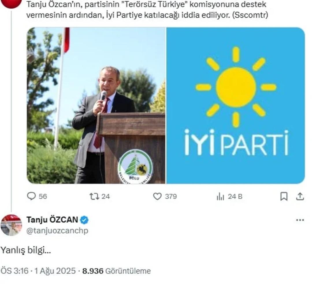 Özgür Özel canlı yayında eleştirmişti! Tanju Özcan İYİ Parti’ye mi katılıyor? Açıklama geldi 1