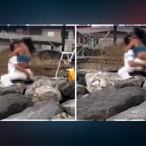 Bursa'daki yat limanındaki çiftin kayalıklardaki uygunsuz görüntüleri! Kamera kayıttaydı... Kimseye aldırış etmediler