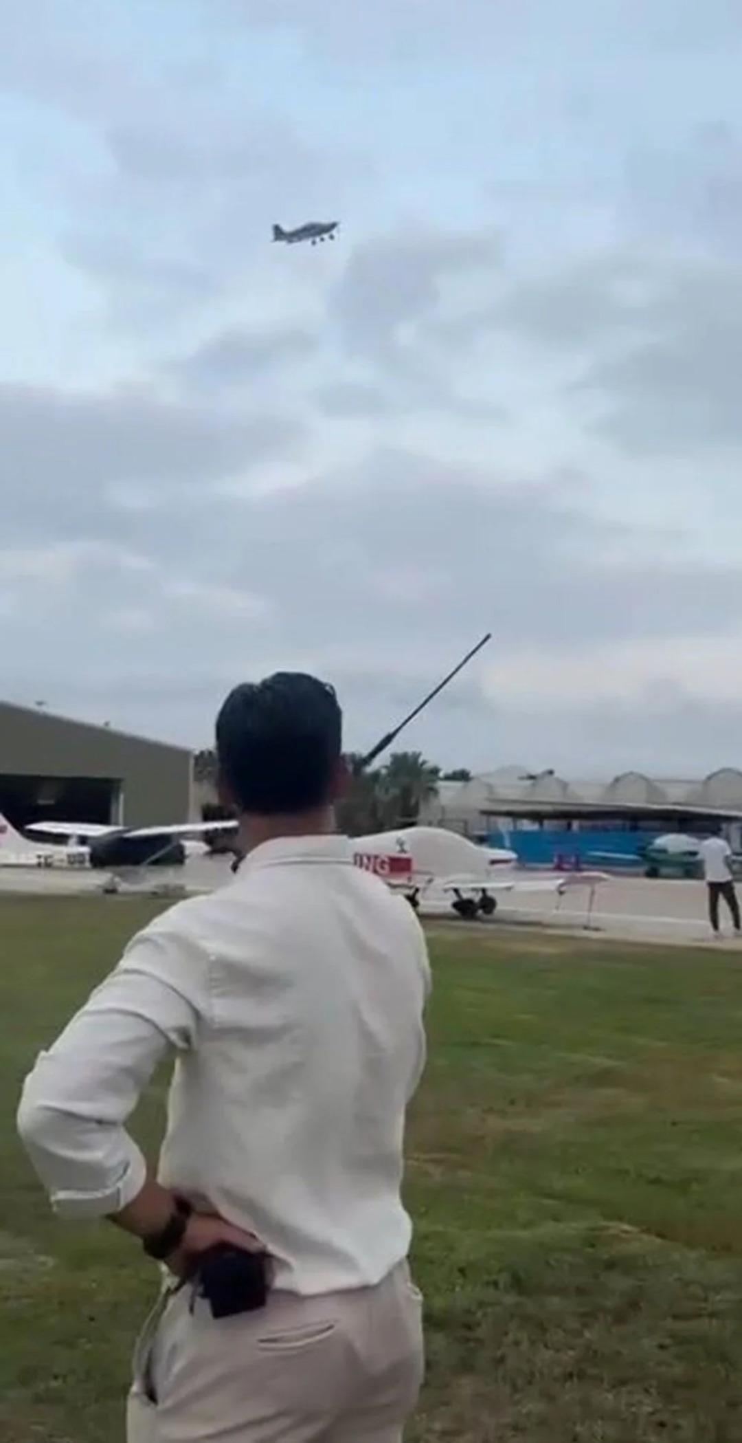  Evet  derken düştü! Adana da eğitim uçağı evlilik teklifi için havalanmıştı, o anlar kameraya yansıdı 3