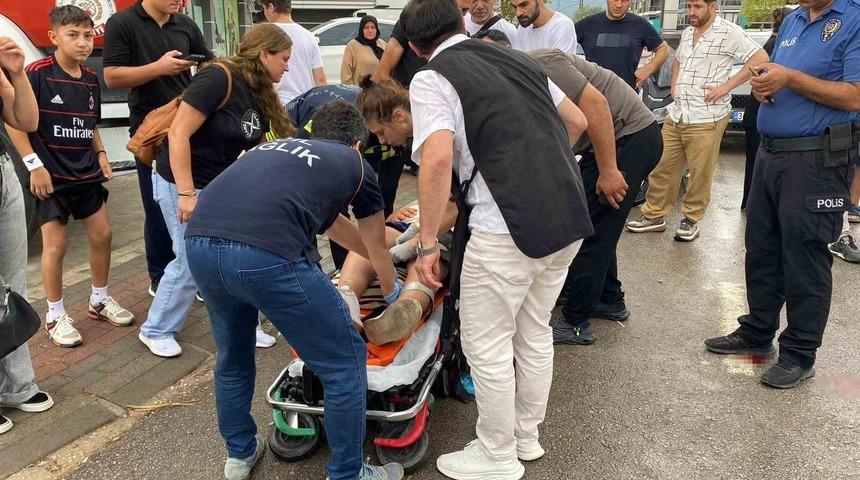 Bisikletten düşen çocuğun bacağına direksiyon saplandı
