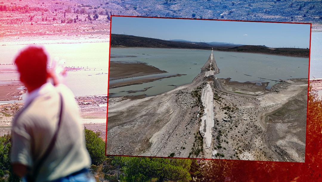 T&uuml;rkiye&rsquo;yi korkutan tehlike! İzmir&rsquo;den gelen g&ouml;r&uuml;nt&uuml;ler endişelendirdi: Eski İzmir-&Ccedil;eşme kara yolu yeniden ortaya &ccedil;ıktı