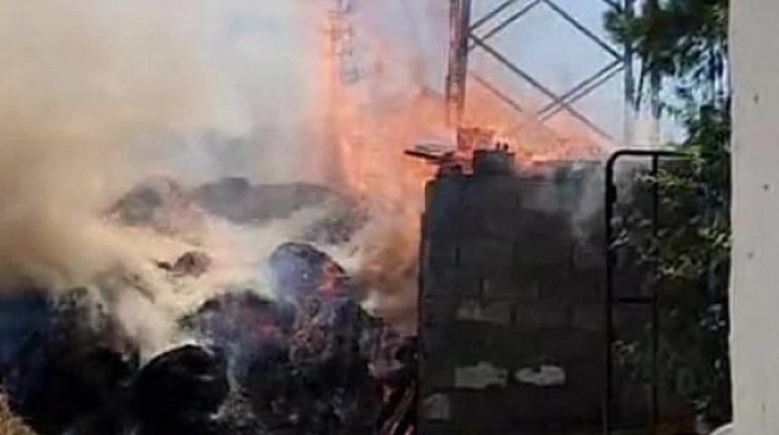 Elektrik kabloları odunlukta yangına neden oldu