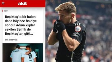 Akit gazetesi Beşiktaş'ın milli futbolcusu Semih Kılıçsoy için skandal manşet attı! ‘‘Balon fıs diye söndü’’ dediler taraftarlardan tepki yağıyor...