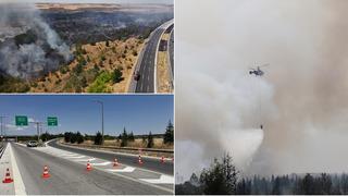 Kırklareli'nde ağaçlık alanda yangın! Avrupa Otoyolu trafiğe kapatıldı