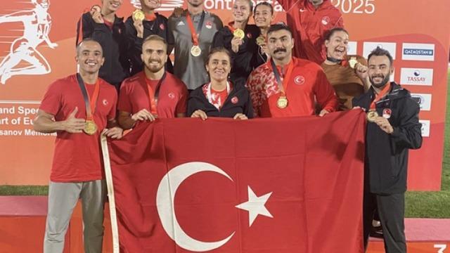Milli atletler, Kazakistan'daki yarışmada 10 madalya elde etti