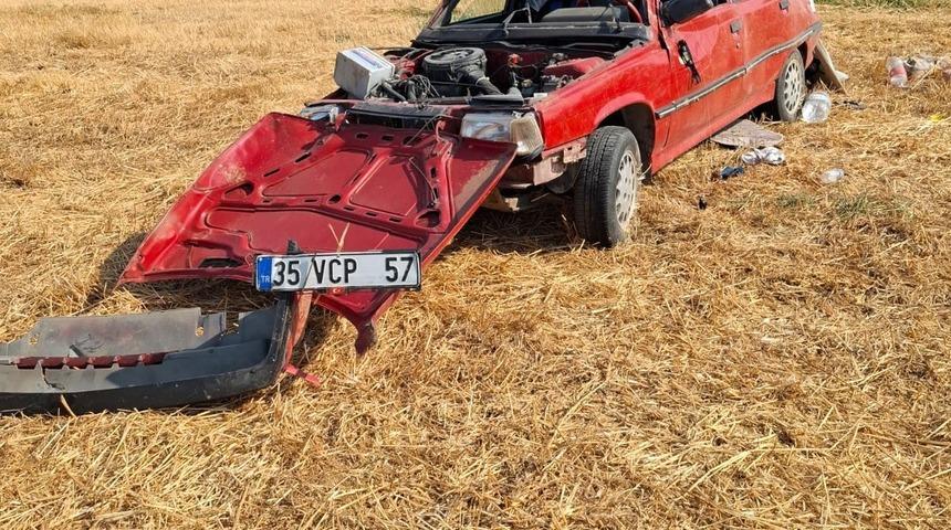 Manisa’da tarlaya uçan otomobilin sürücüsü hayatını kaybetti