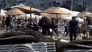 Yer: Mudanya! Halk plajında ücretli şezlong kavgası: Zabıta ile para toplayanlar birbirine girdi