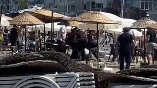 Yer: Mudanya! Halk plajında ücretli şezlong kavgası: Zabıta ile para toplayanlar birbirine girdi