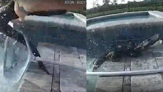 Yüzme havuzunda mahsur kaldı! Polis çıplak elleriyle çıkardı! O anlar kamerada...