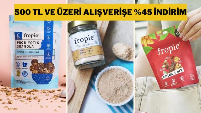 Sağlıklı ve lezzetli atıştırmalıklar Fropie'de! Tüm ürünlerde geçerli net %45 indirim başladı