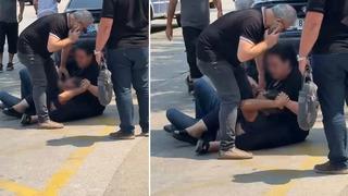 Eski kocaya caddede meydan dayağı! Herkesin içinde yere yatırıp dövdü: 'Sen benim kızımı nasıl taciz edersin?'