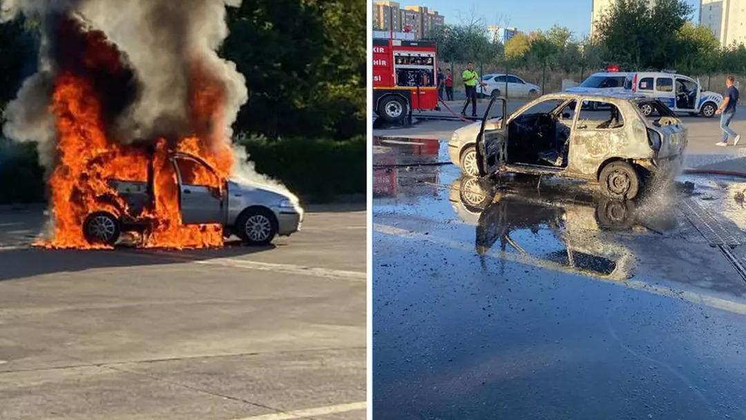 Diyarbakır da bir şahıs otomobilini yaktı! Sebebi pes dedirtti 1