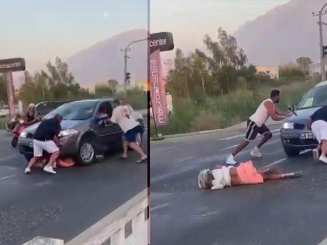 Önce çarptı, ardından üzerinden geçmeye çalıştı! 