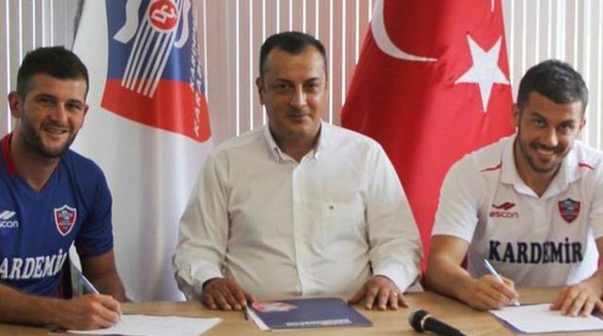 Kardemir Karab&uuml;kspor Kerim Zengin ve Cemil Adıcan ile s&ouml;zleşme imzaladı