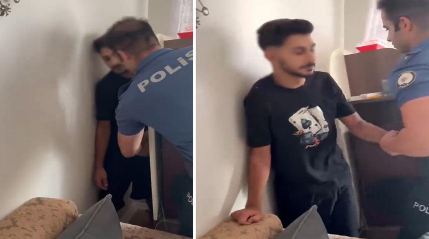 33 yıl hapisle aranan firari hükümlü, evdeki rafın arkasında saklanırken yakalandı; operasyon kamerada