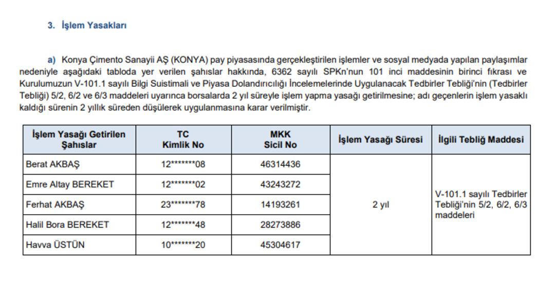 SPK bülteni paylaştı: 3 şirkete para cezası,5 kişiye işlem yasağı geldi 3