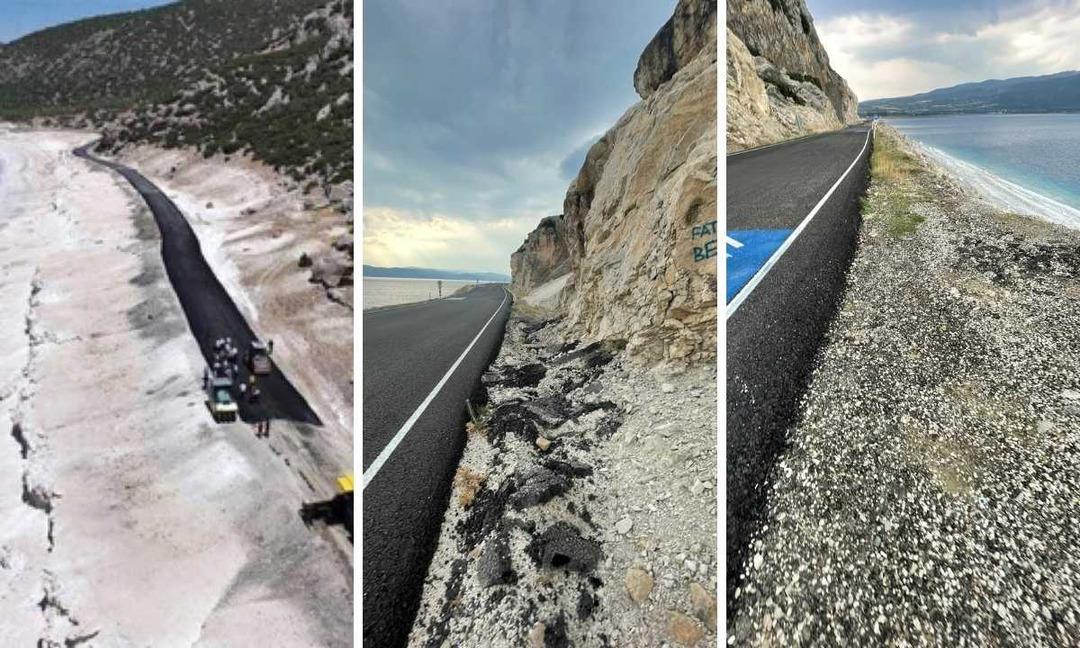 Salda Gölü nde tepki çeken görüntü! Etrafına asfalt döküldü:  Bu yapılan bir suçtur  1