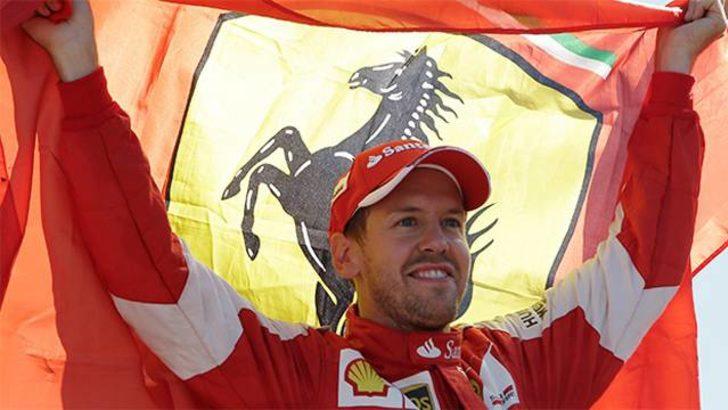 Singapur'da zafer Vettel'in